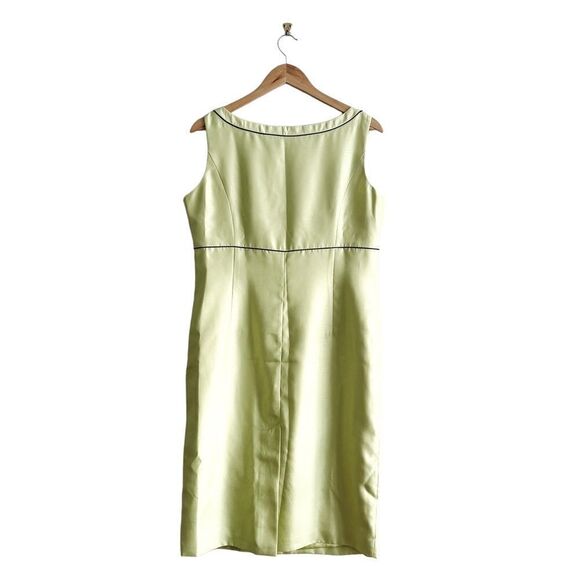 Jacques Vert Sheath Dress Green Black Embroidered Women's 14 Sleeveless - Picture 2 of 13